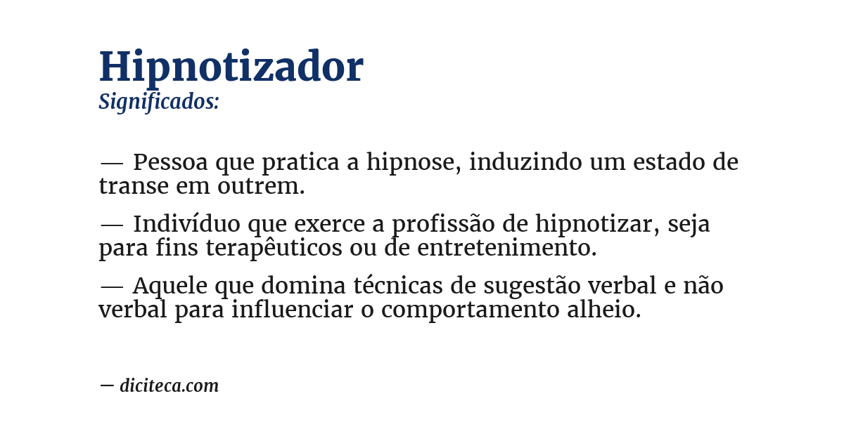 Significado de hipnotizador
