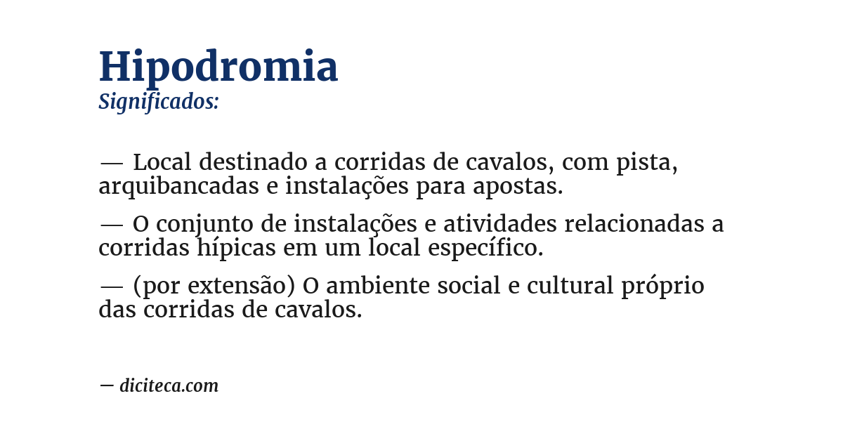 Significado de hipodromia