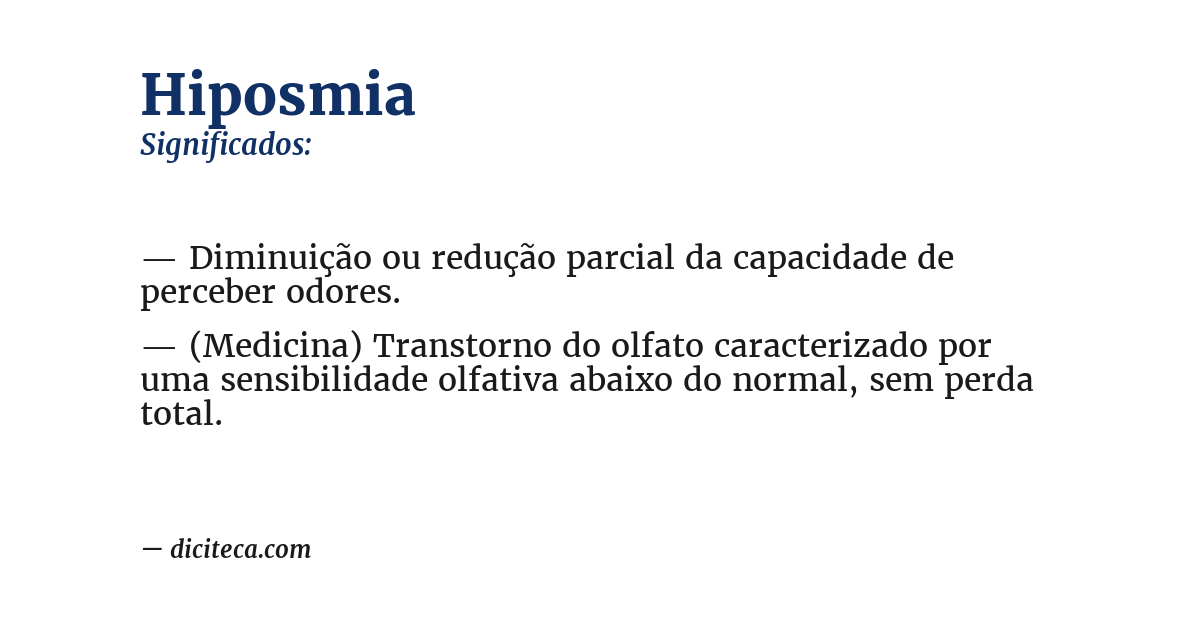 Significado de hiposmia