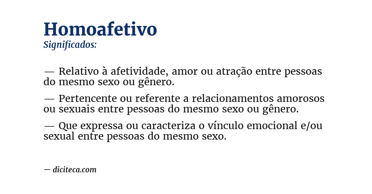 Significado de homoafetivo