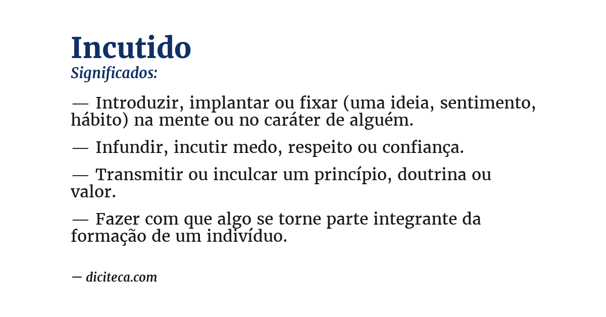 Significado de incutido