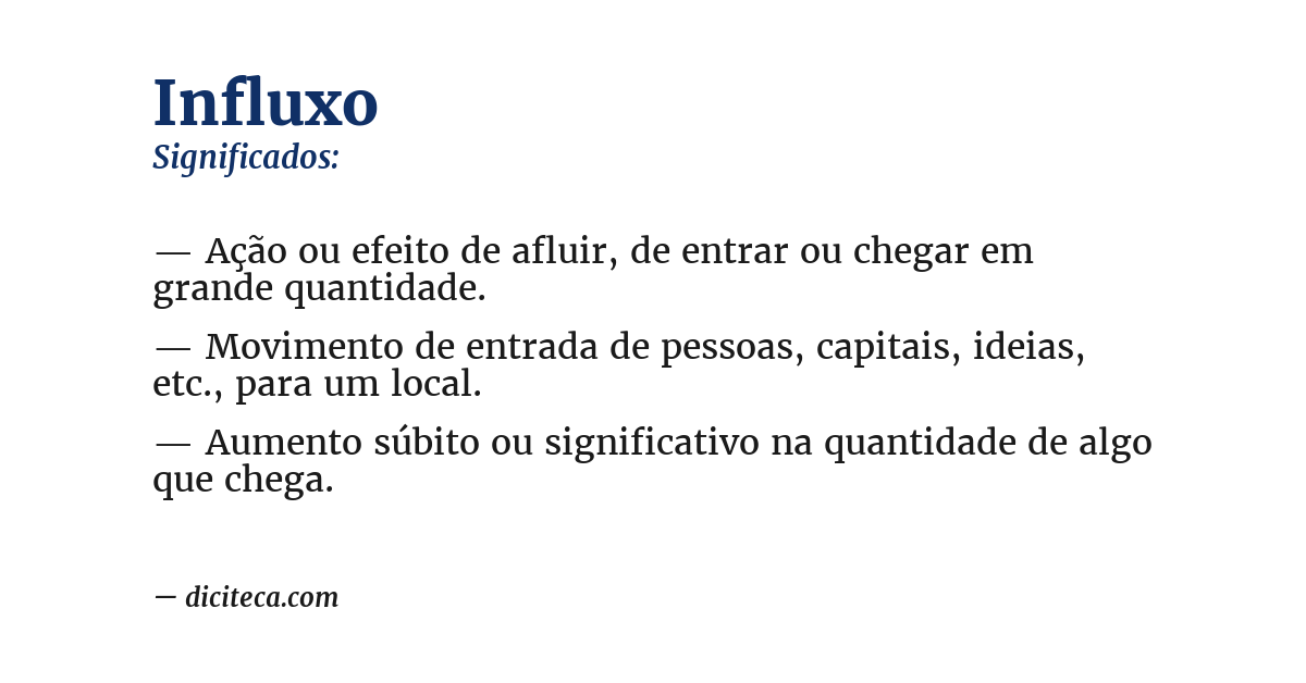 Significado de influxo