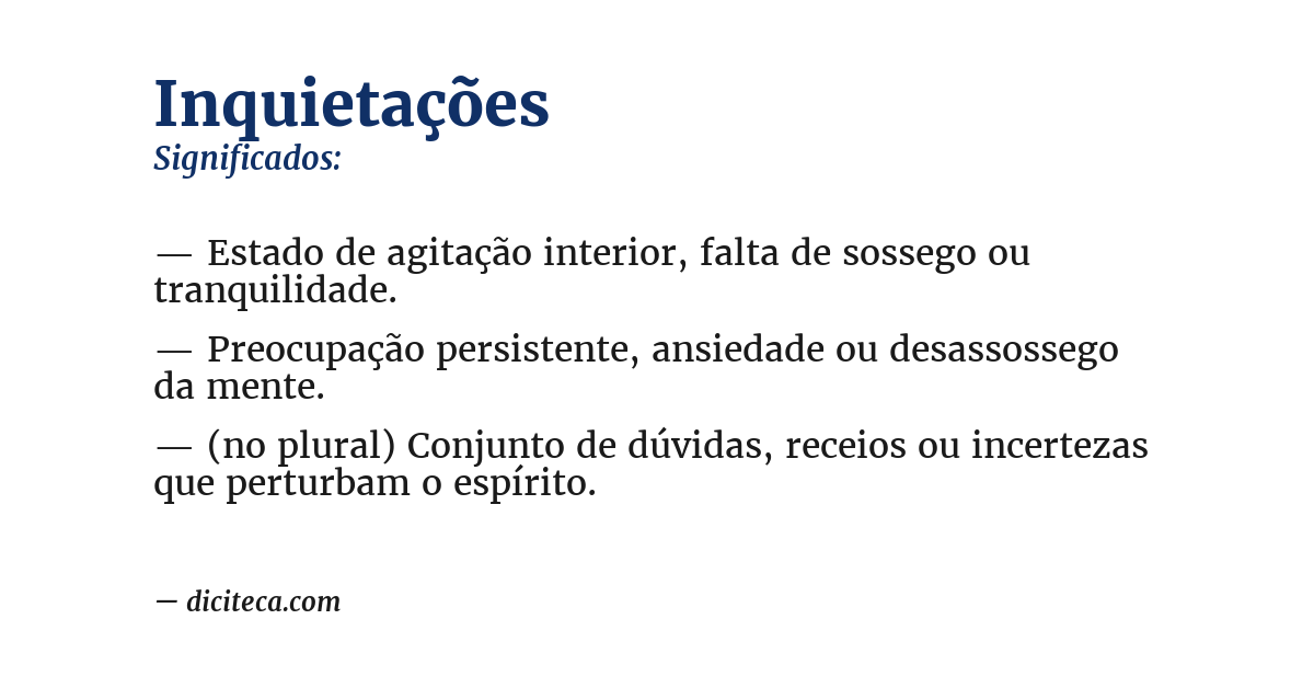 Significado de inquietações