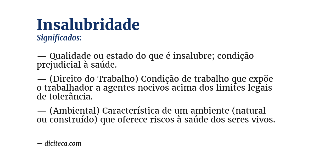 Significado de insalubridade