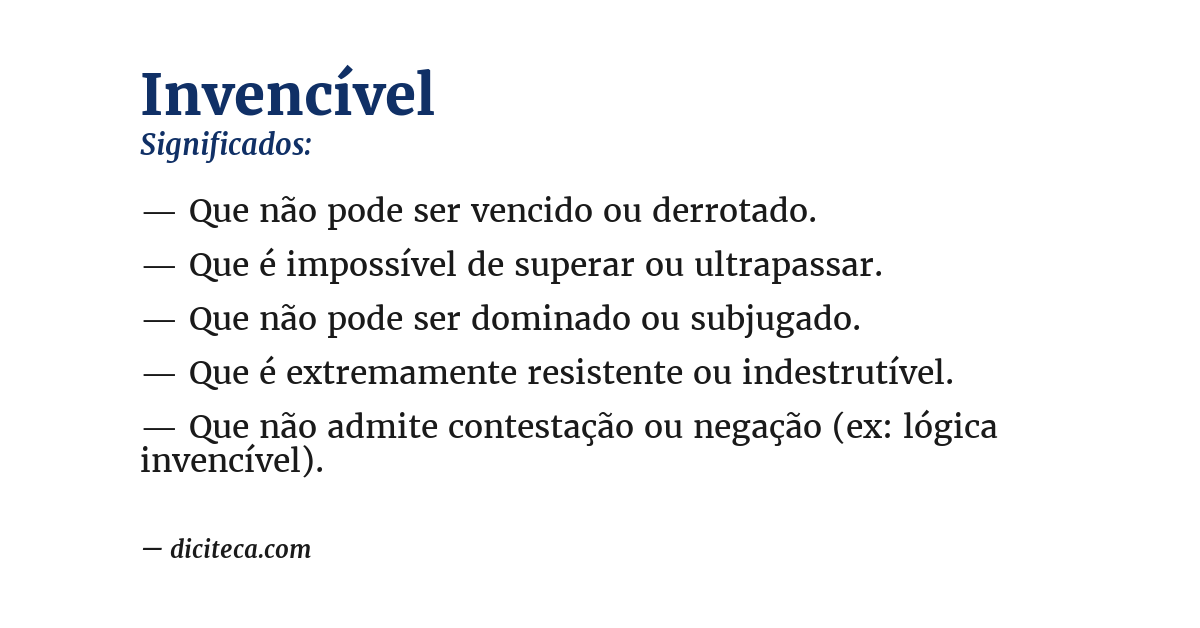 Significado de invencível