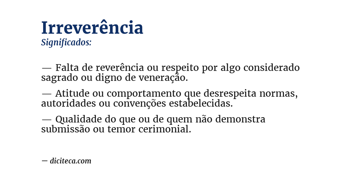 Significado de irreverência