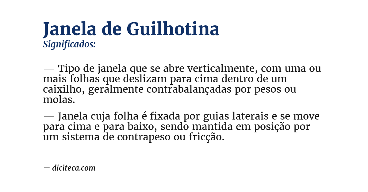Significado de janela de guilhotina