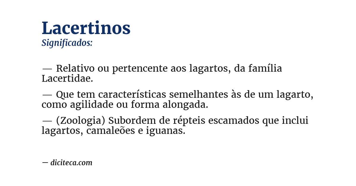 Significado de lacertinos