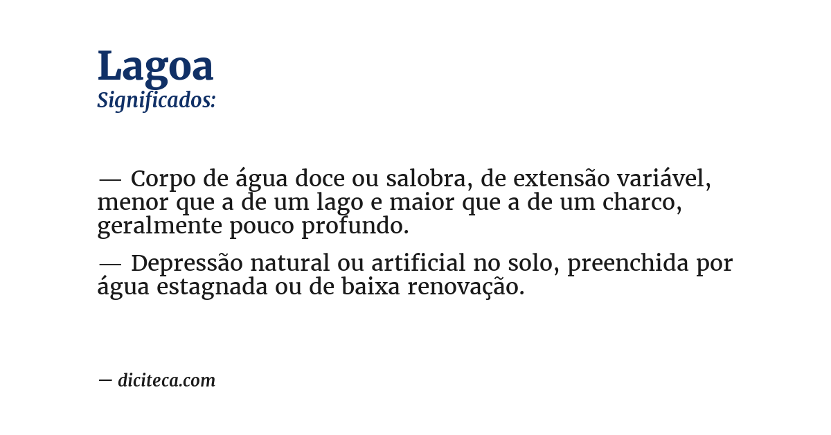 Significado de lagoa