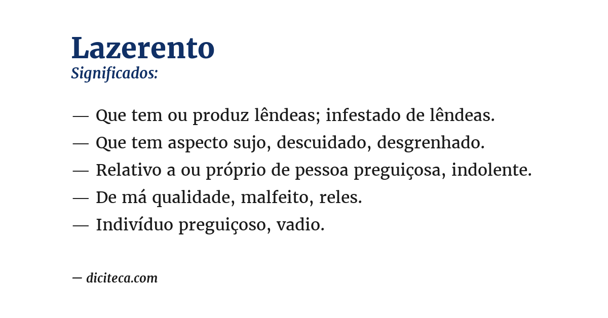 Significado de lazerento