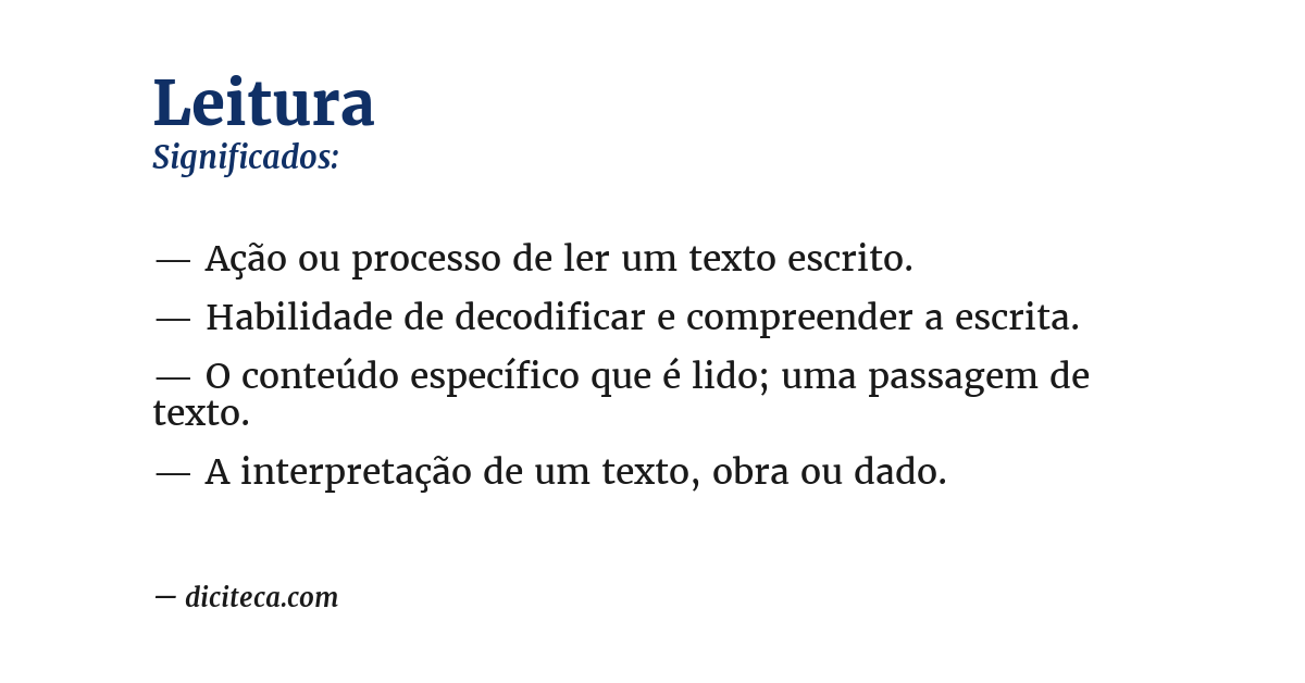 Significado de leitura