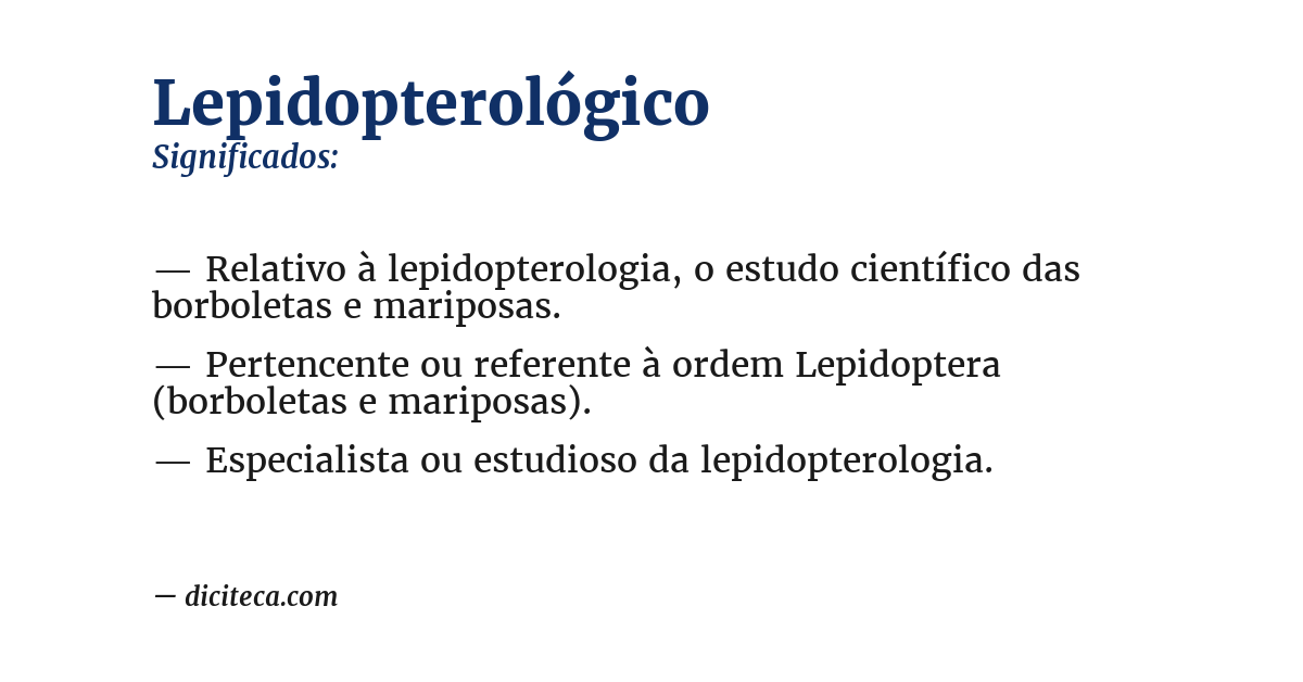 Significado de lepidopterológico