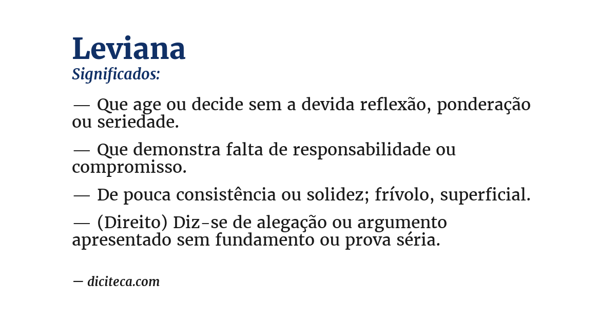 Significado de leviana