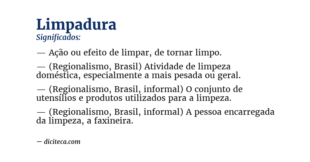 Significado de limpadura