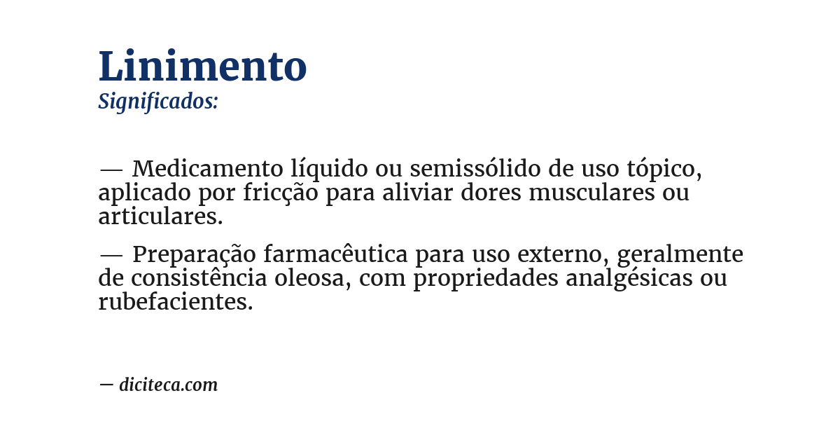 Significado de linimento
