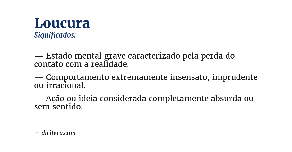 Significado de loucura
