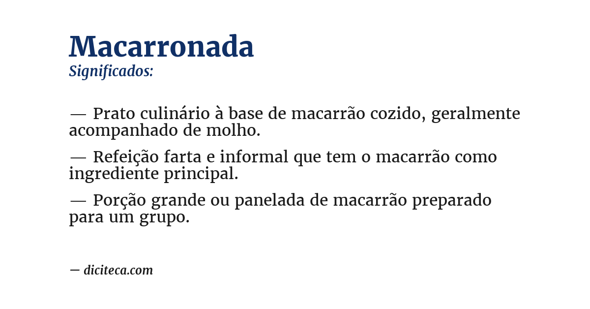 Significado de macarronada