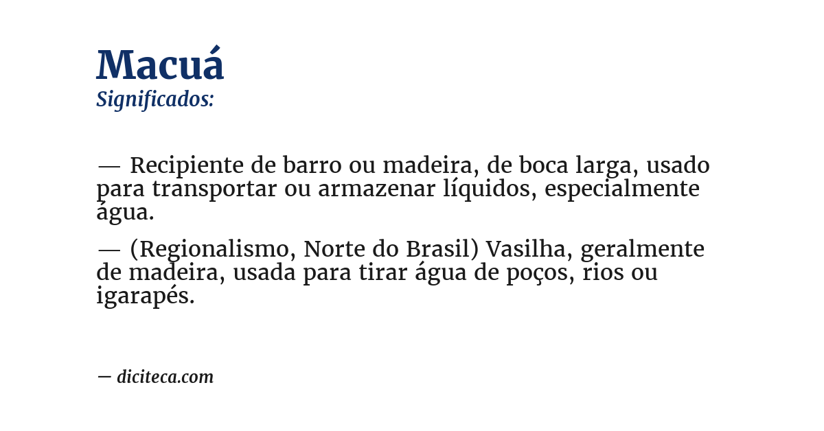 Significado de macuá