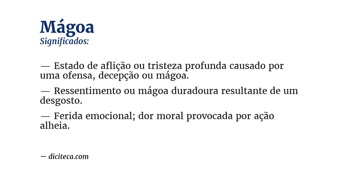 Significado de mágoa