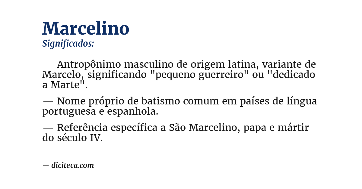 Significado de marcelino