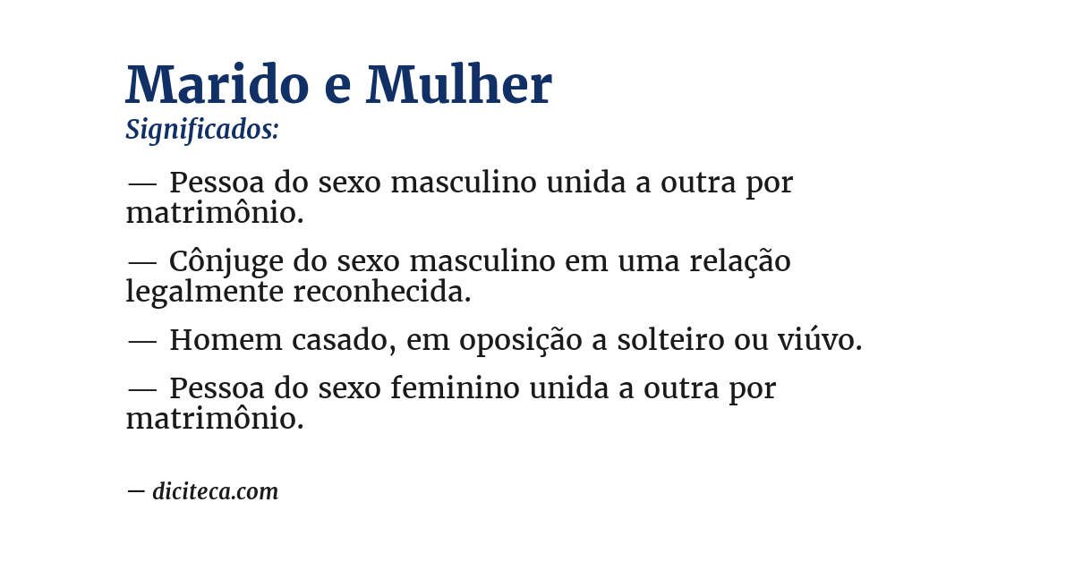 Significado de marido e mulher