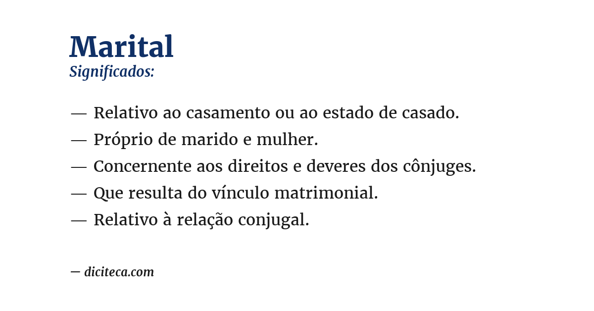 Significado de marital
