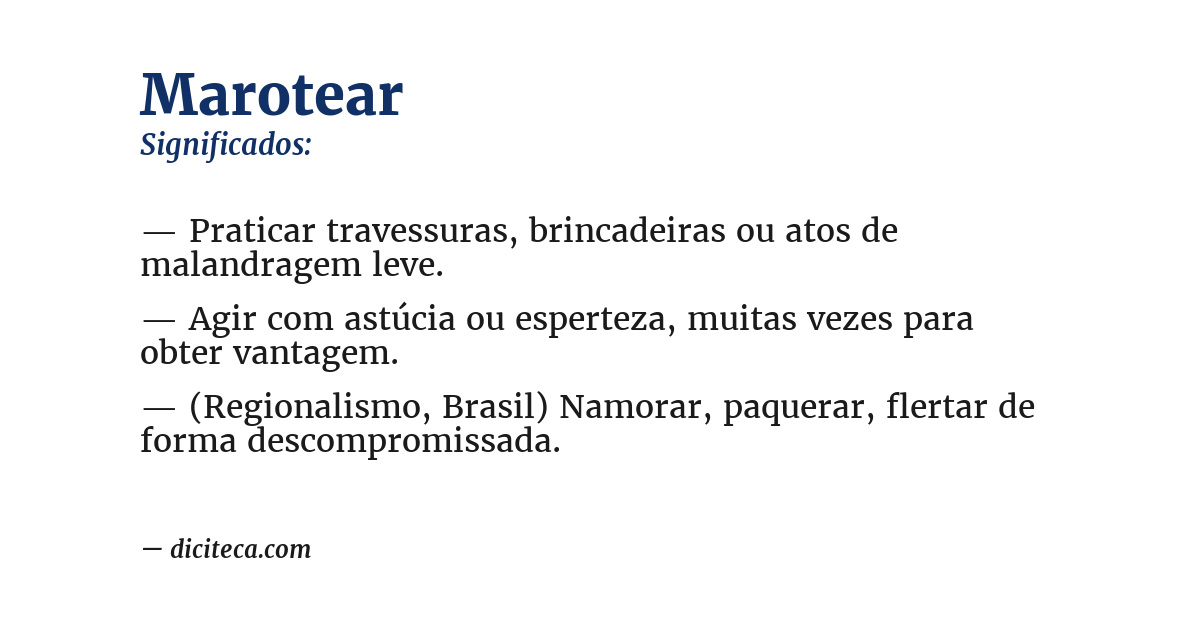 Significado de marotear