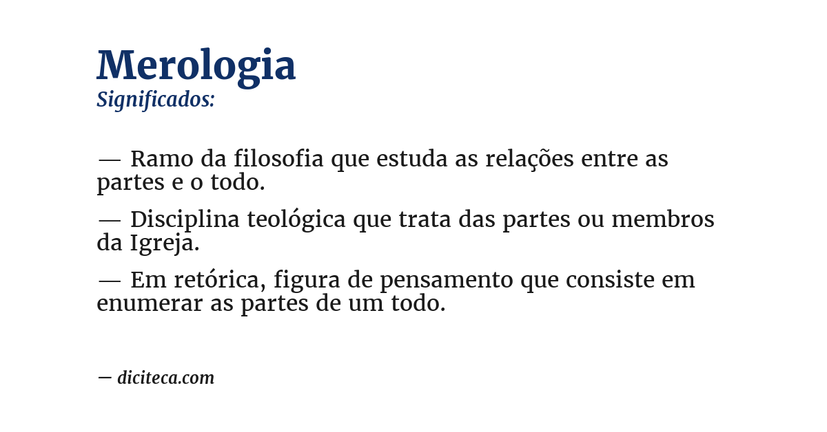 Significado de merologia