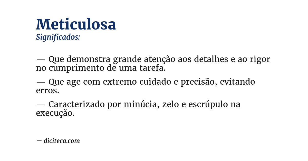Significado de meticulosa