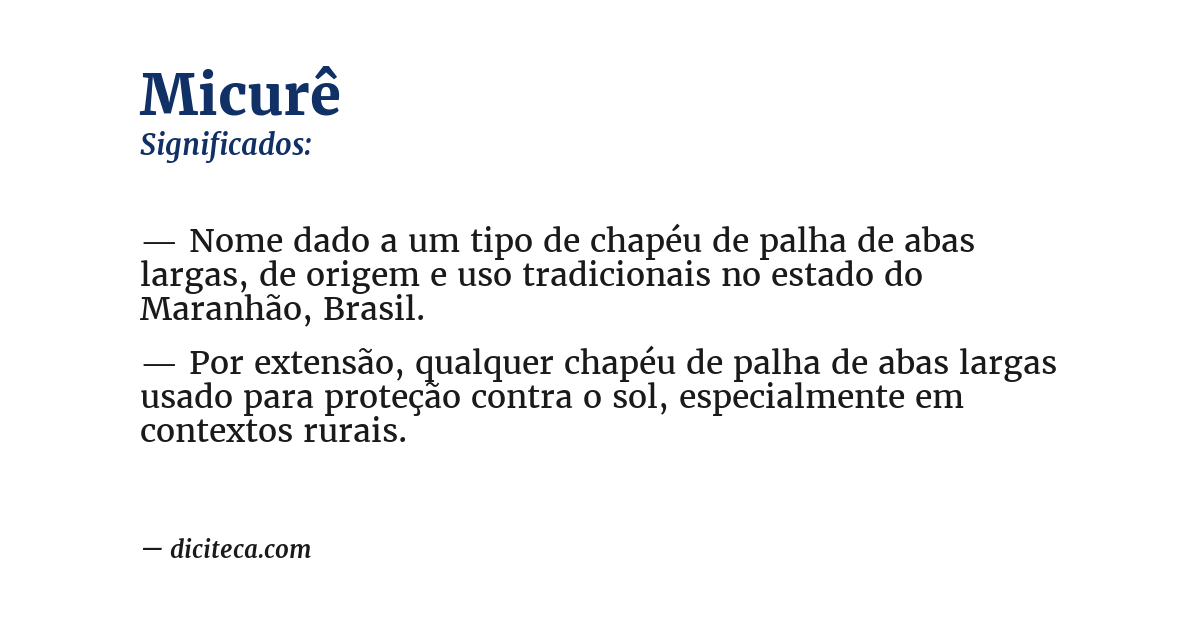 Significado de micurê
