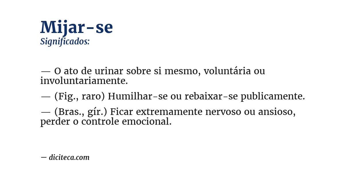 Significado de mijar-se