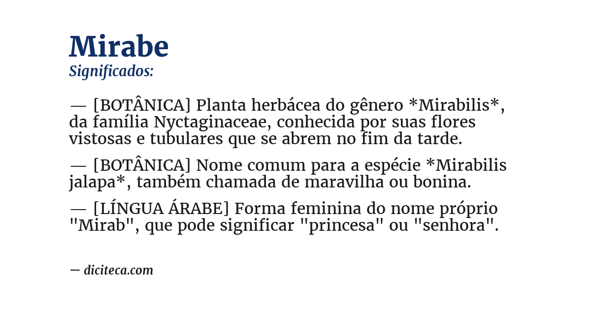 Significado de mirabe