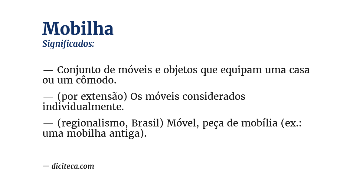 Significado de mobilha