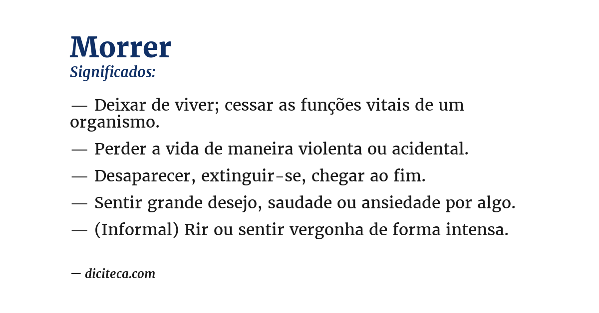 Significado de morrer