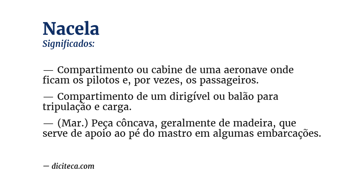 Significado de nacela