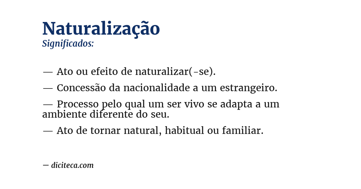 Significado de naturalização