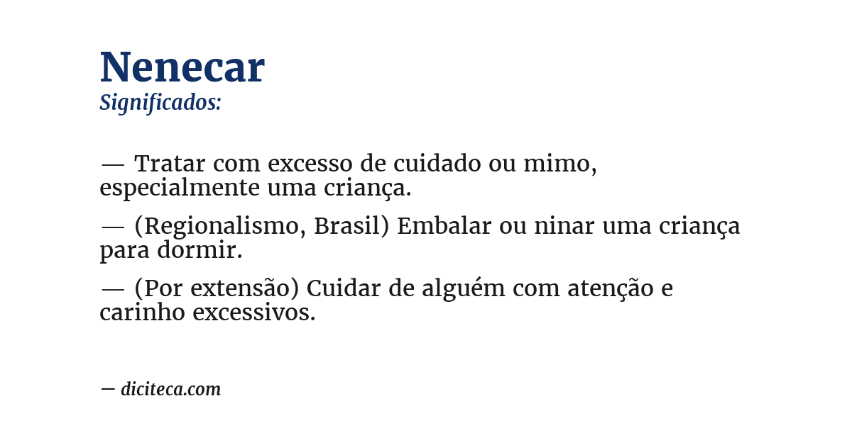 Significado de nenecar