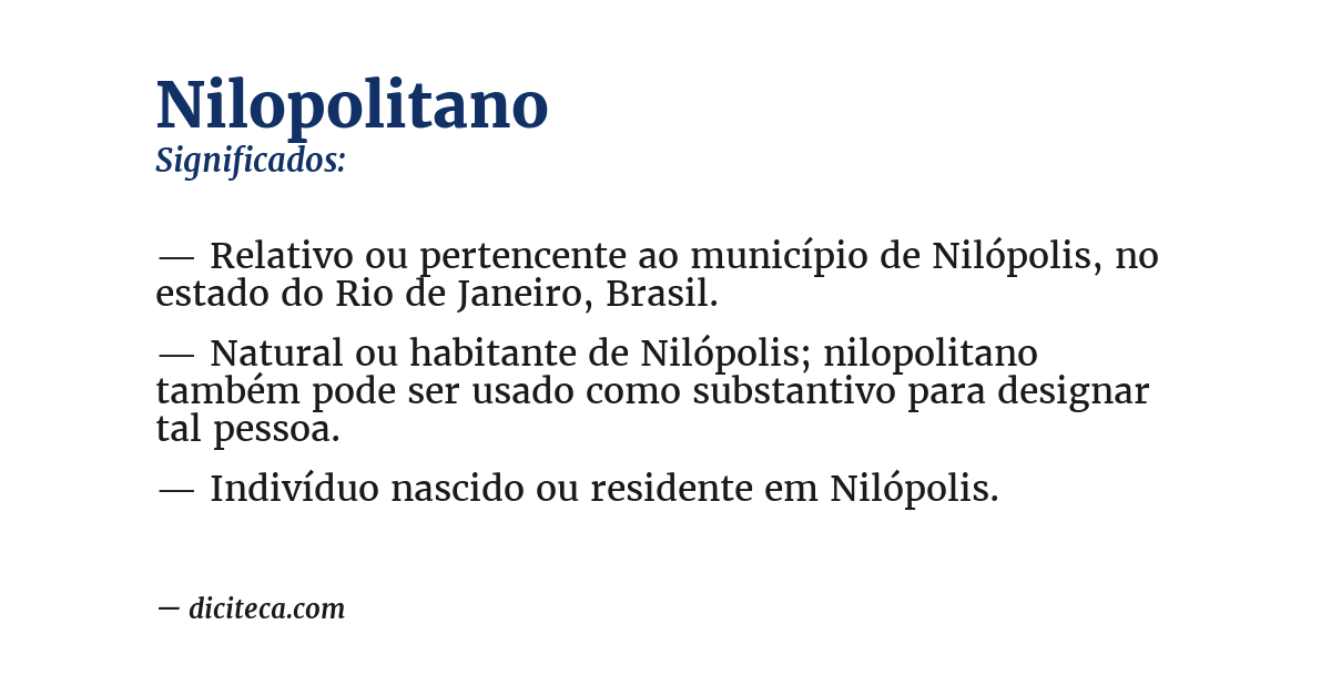 Significado de nilopolitano