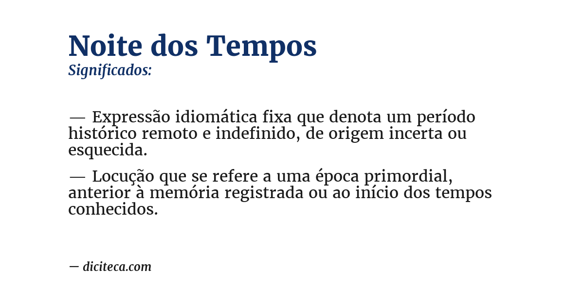 Significado de noite dos tempos