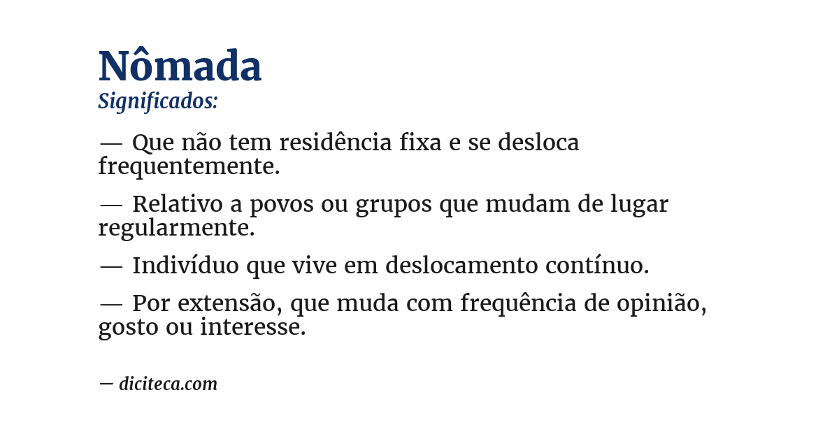 Significado de nômada