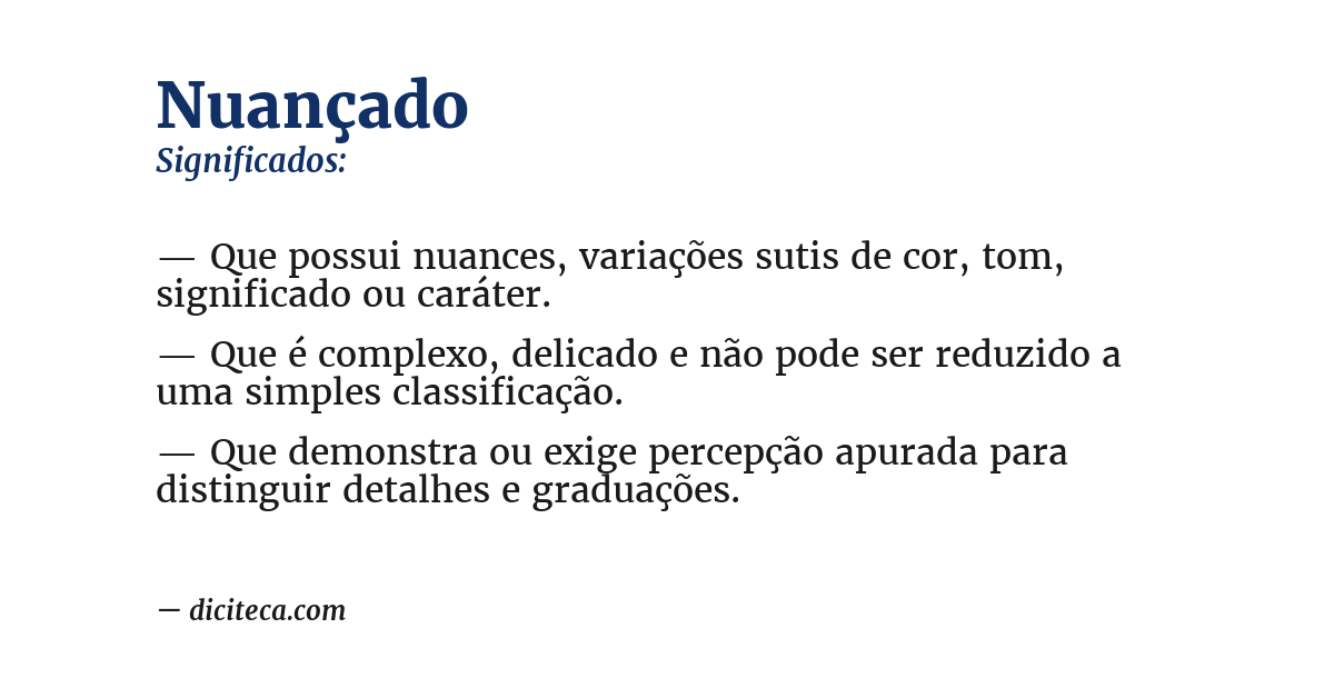 Significado de nuançado