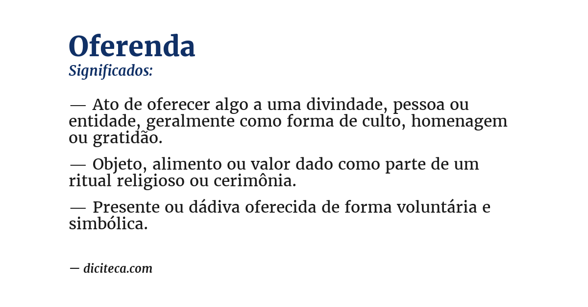 Significado de oferenda