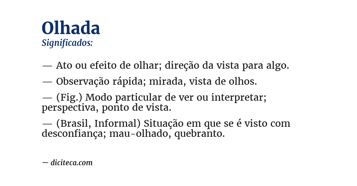 Significado de olhada