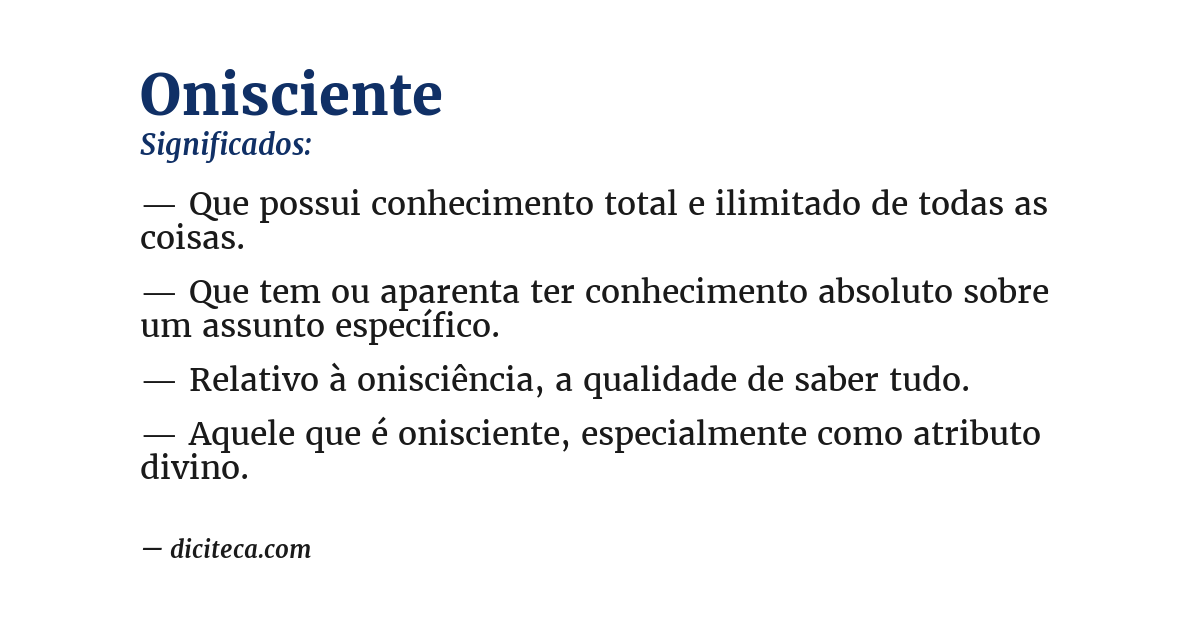 Significado de onisciente
