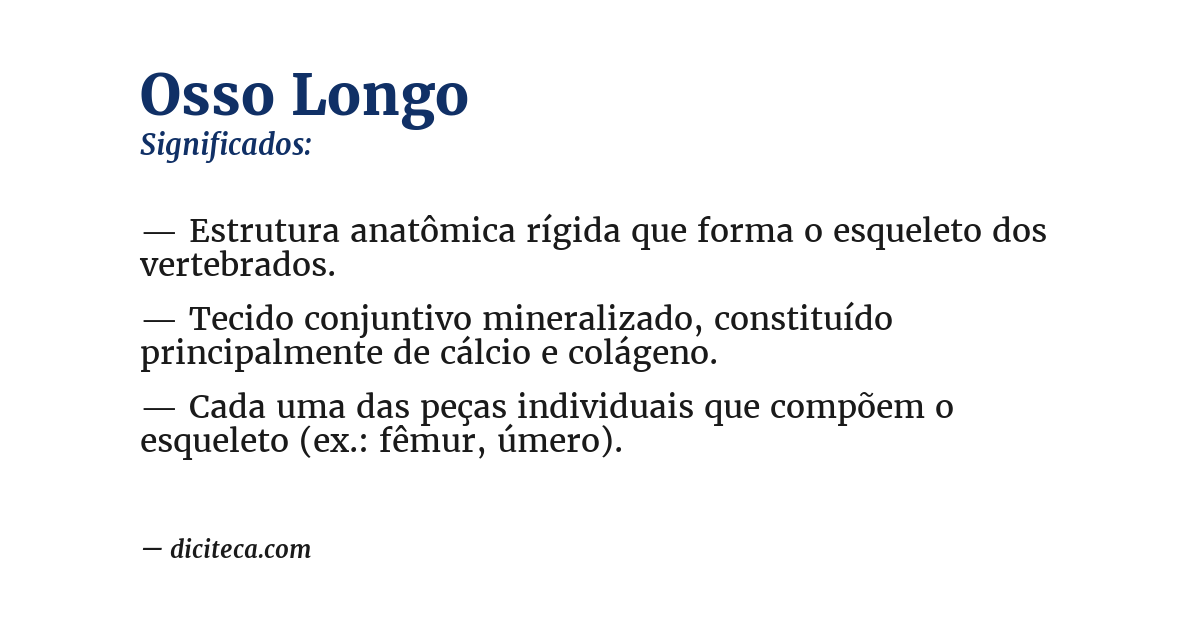 Significado de osso longo