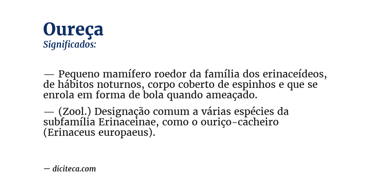 Significado de oureça