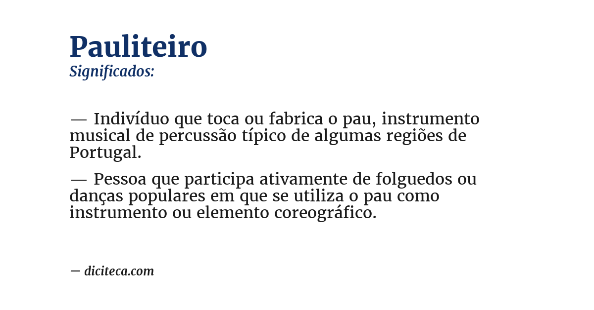 Significado de pauliteiro