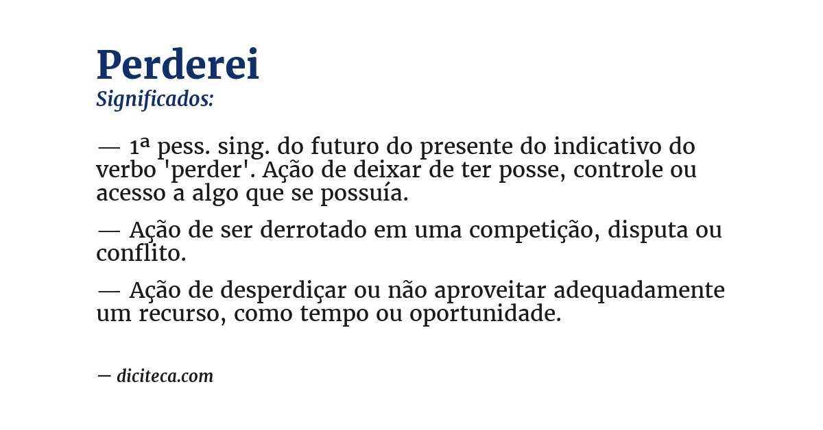 Significado de perderei
