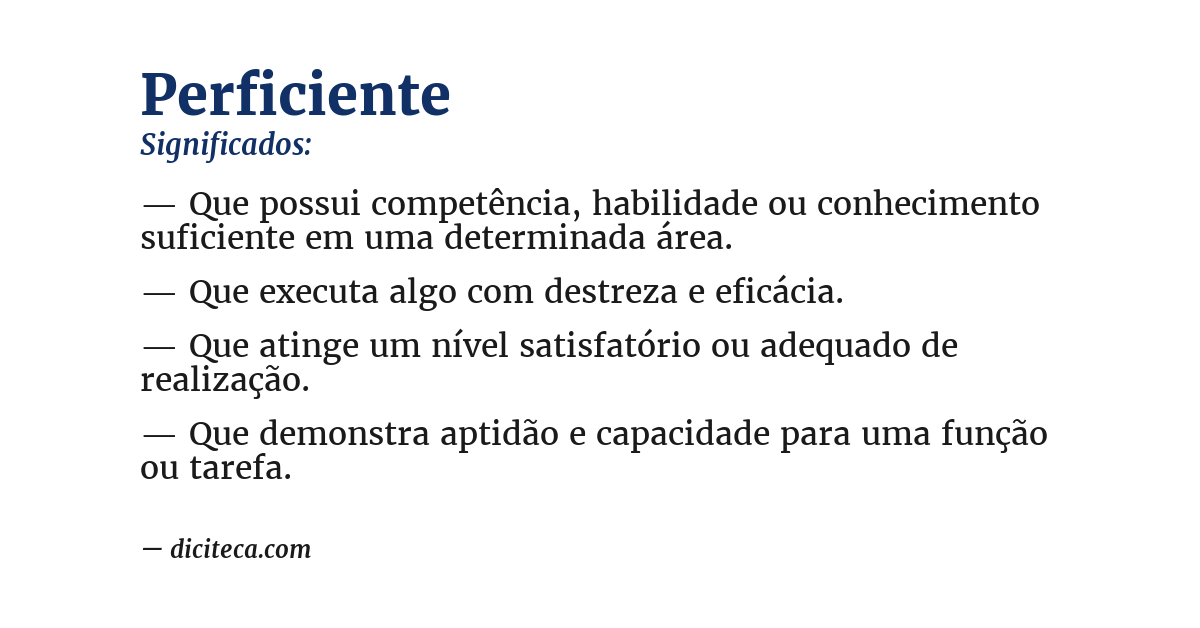 Significado de perficiente
