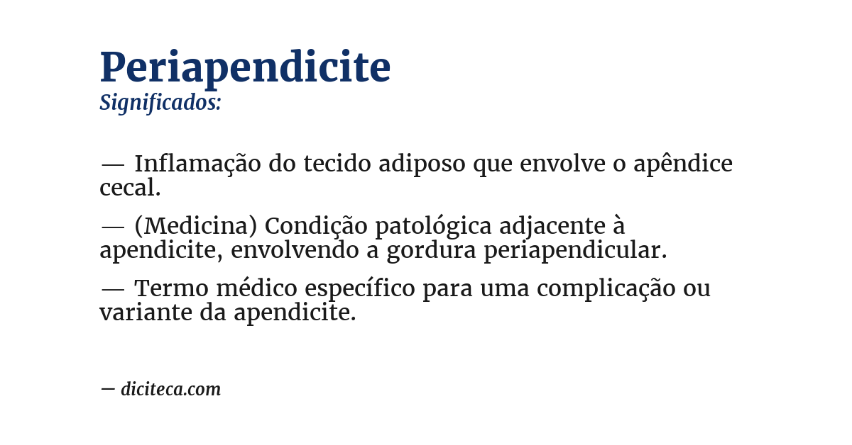 Significado de periapendicite